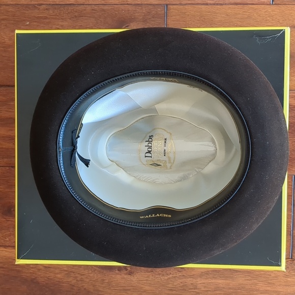 MEN'S VINTAGE DOBBS FELT BROWN FEDORA SIZE 6 7/8 - Picture 5 of 16